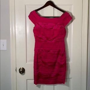 Alice + Olivia Drop Silk Shoulder Dress